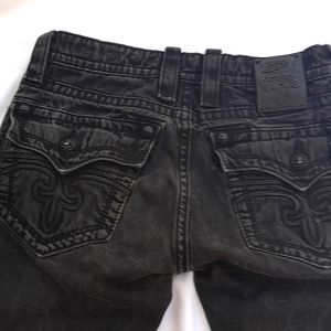 Men's Rock Revival Black Jeans 31 by 29